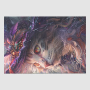 Papel De Seda Dissociação de Gato de Bruxa Branca Vestindo o Cha