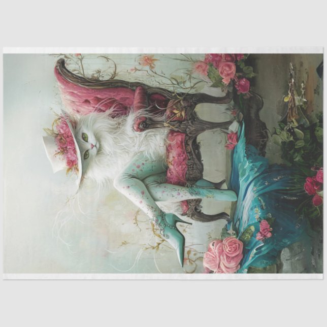 Papel De Seda Dissociação de Gato Exótico Gracioso Gracioso e Gr (Frente )