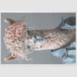 Papel De Seda Dissociação de Llama, com Cabeça Rosa,