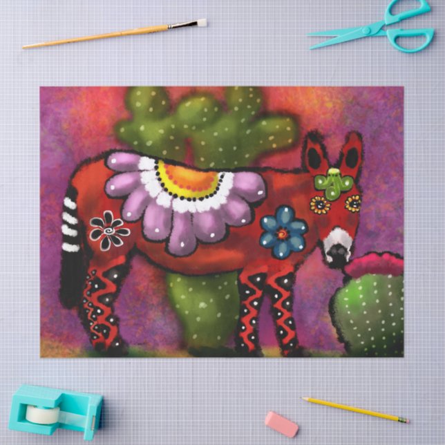 Papel De Seda Dissociação de Macaco Floral Sudoeste (Arte )