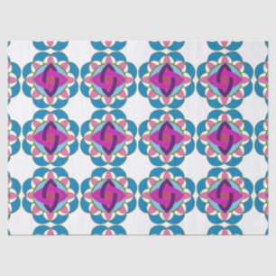 Papel De Seda Dissociação de Mandala Azul Cor-de-rosa Roxo Fuc