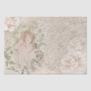 Papel De Seda Dissociação de Mapa de Script de Rosas Elegantes d