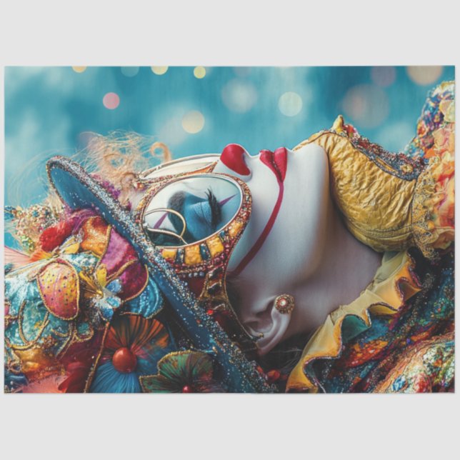 Papel De Seda Dissociação de mulher branca Circus Design (Frente )