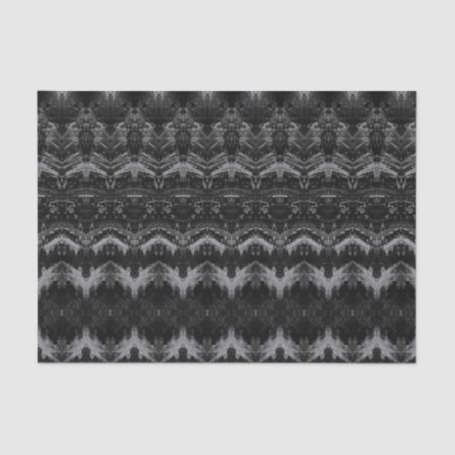 Papel De Seda Dissociação de Padrão Branco e Preto Antiquado da  (Frente )