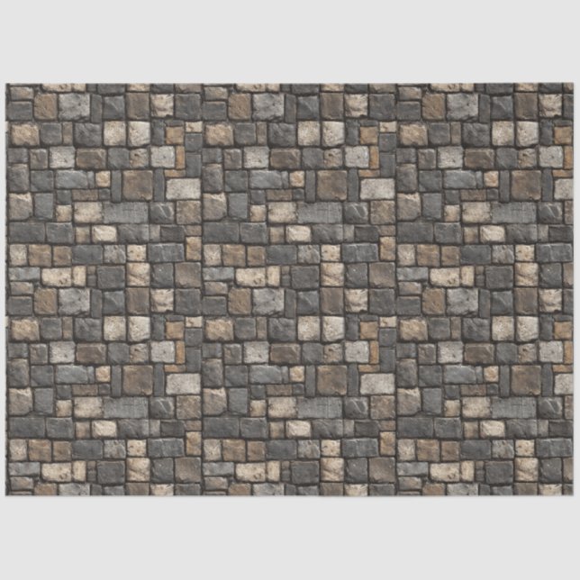 Papel De Seda Dissociação de Padrão Cobblestone (Frente )