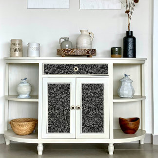 Papel De Seda Dissociação de padrão de margarida preto e branco