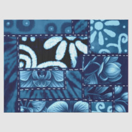 Papel De Seda Dissociação de Padrão Floral Azul Louco