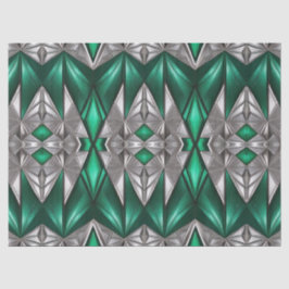 Papel De Seda Dissociação de padrão moderno Emerald e Silver