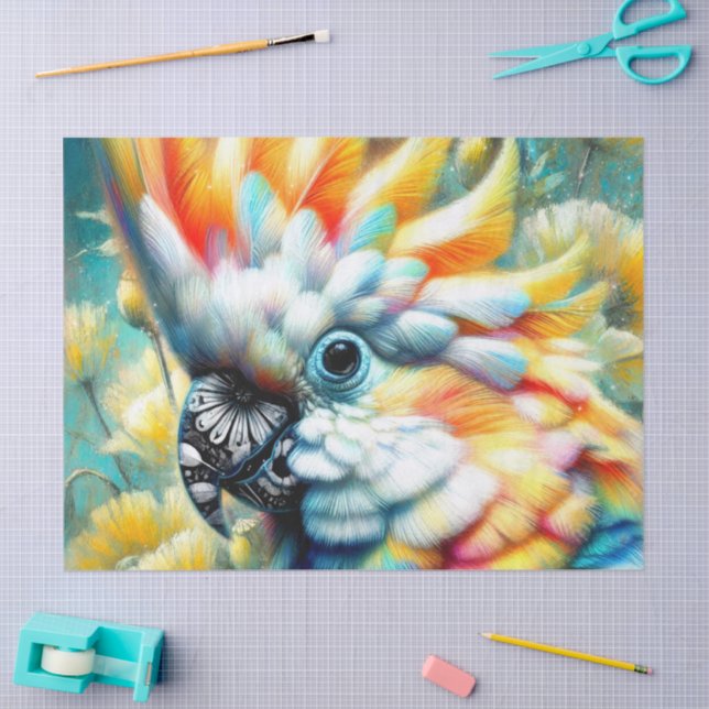 Papel De Seda Dissociação de papagaios amarelos de pássaro-caque (Arte )