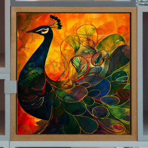 Papel De Seda Dissociação de Peacock Abstrato Brilhante