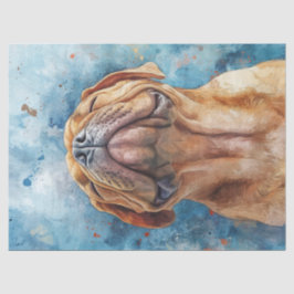 Papel De Seda Dissociação de Pintura de Aquarela Shar Pei