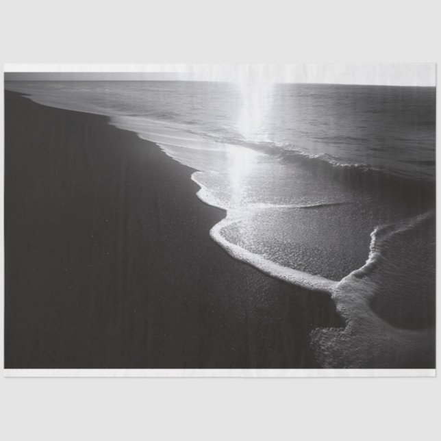 Papel De Seda Dissociação de praia em areia negra (Frente )