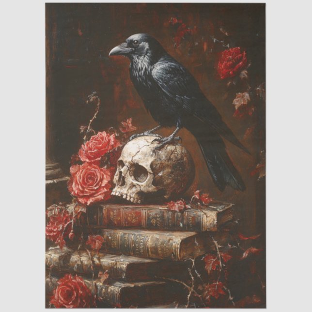 Papel De Seda Dissociação de Raven e Skull Gótica (Frente )