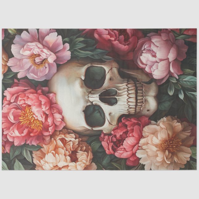 Papel De Seda Dissociação de Representação Artística Rosto Crâni (Frente )