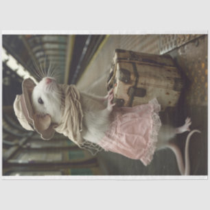 Papel De Seda Dissociação de Suitcase de Camisa Rosa-Mouse Branc