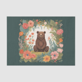 Papel De Seda Dissociação de Urso de Cottagecore