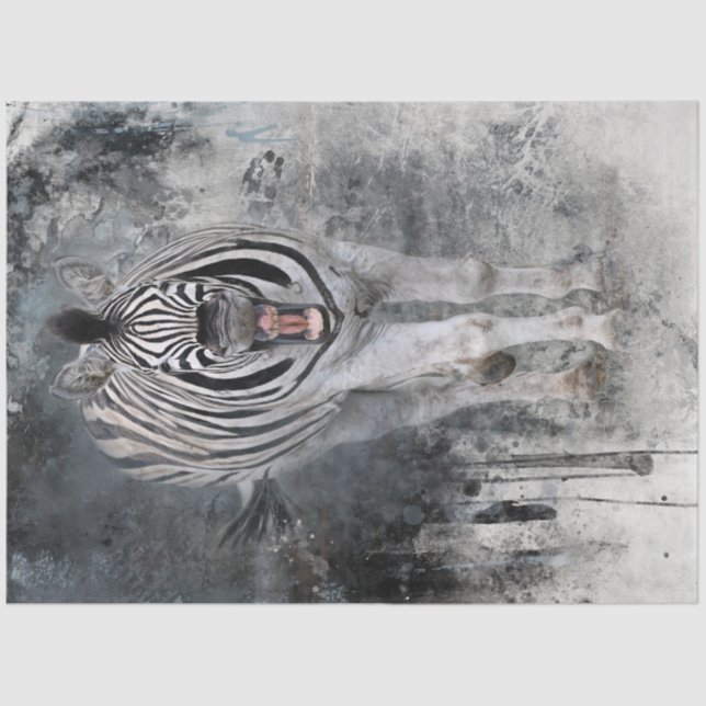 Papel De Seda Dissociação de Vida Selvagem de Zebra Rindo (Frente )