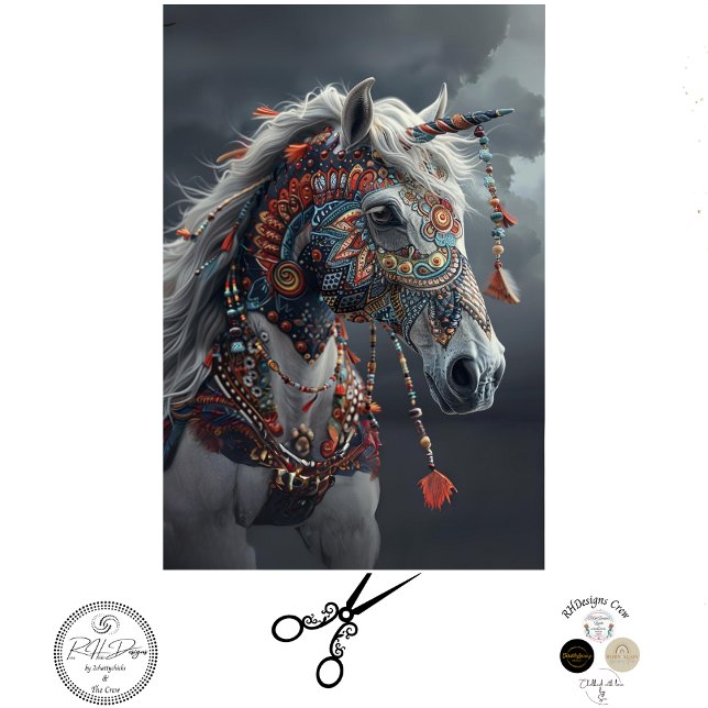 Papel De Seda Dissociação Digital Indiana Pintada Tribal (Criador carregado)