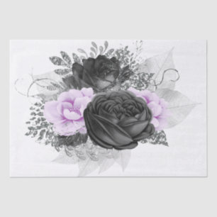 Papel De Seda Dissociação do Buquê Floral de Prata Negra Lili