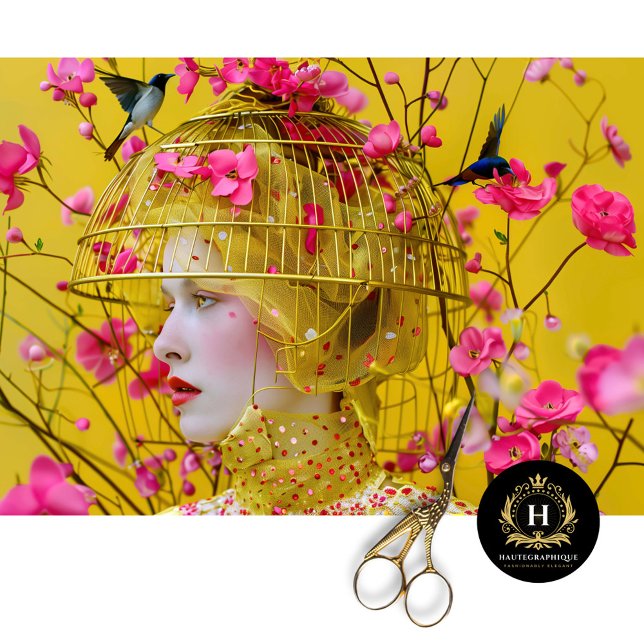 Papel De Seda Dissociação do Chapéu Amarelo-Amarelo-Rosa-Floral (Criador carregado)