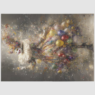 Papel De Seda Dissociação do Circo Imísico Palhaço Colorido