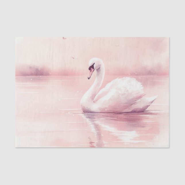 Papel De Seda Dissociação do Cisne Branco e Rosa Esbranquiçado (Frente )