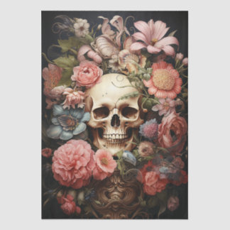 Papel De Seda Dissociação do crânio texturizado Floral