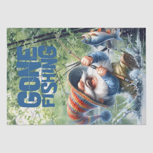 Papel De Seda Dissociação do Gnomo de Pesca (Frente )