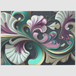 Papel De Seda Dissociação do padrão de espiral do Abstrato Roxo 