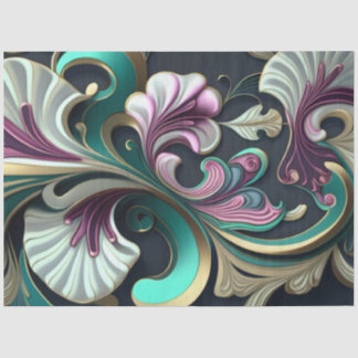 Papel De Seda Dissociação do padrão de espiral do Abstrato Roxo 