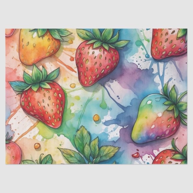 Papel De Seda Dissociação do Rainbow Strawberry (Frente )