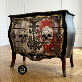 Papel De Seda Dissociação do Skeleton de Casamento Gótico Vintag