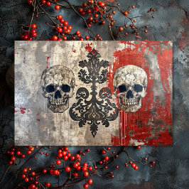 Papel De Seda Dissociação do Skeleton de Casamento Gótico Vintag