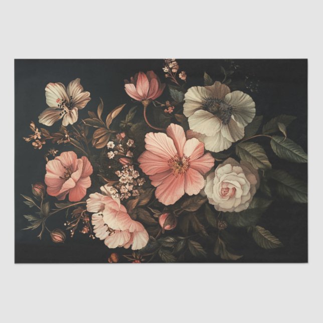 Papel De Seda Dissociação em Cascata Floral (Frente )