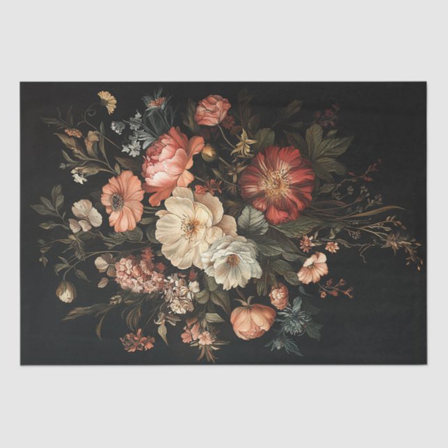 Papel De Seda Dissociação em Cascata Floral (Frente )