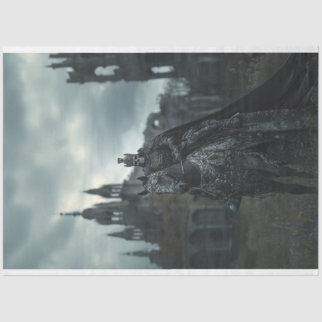 Papel De Seda Dissociação Esqueleto Rei Negro (Frente )