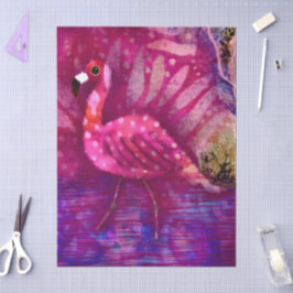Papel De Seda Dissociação Flamingo, cor-de-rosa, Abstrato Whimss