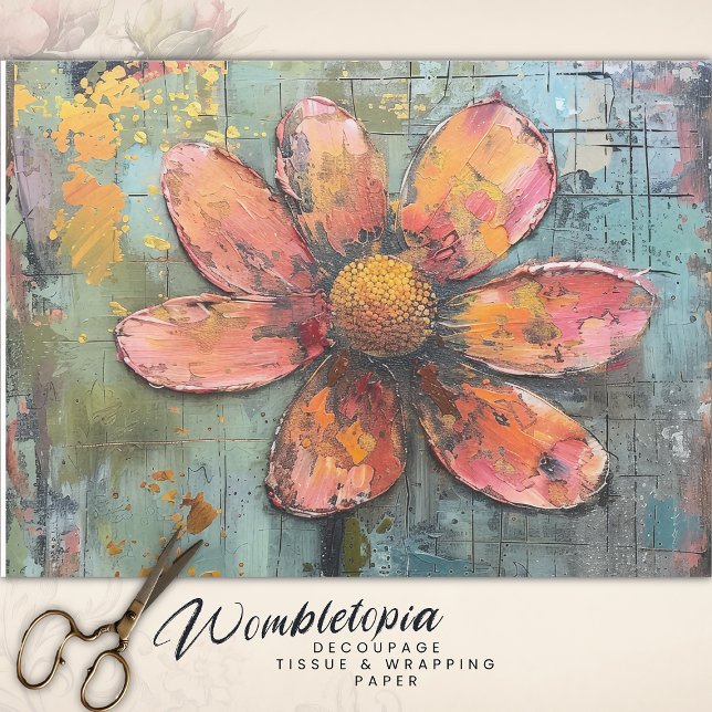 Papel De Seda Dissociação Floral Abstrato da Margarida Rosa-Rosa (Criador carregado)