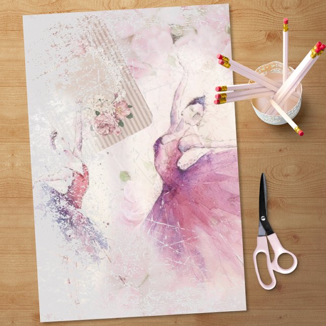 Papel De Seda Dissociação Floral Ballerina Dance Duo (Criador carregado)