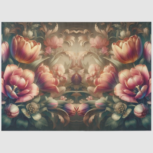 Papel De Seda Dissociação Floral Barroca Luxurial Barroca (Frente )