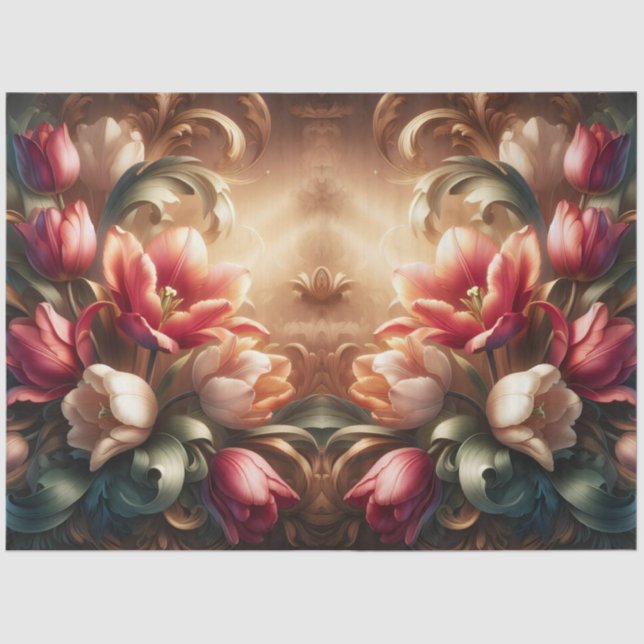 Papel De Seda Dissociação Floral Barroca Luxurial Barroca (Frente )