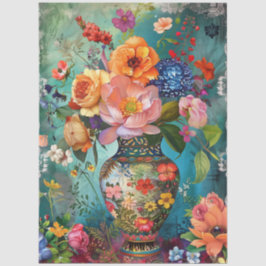 Papel De Seda Dissociação Floral Colorida Elegante