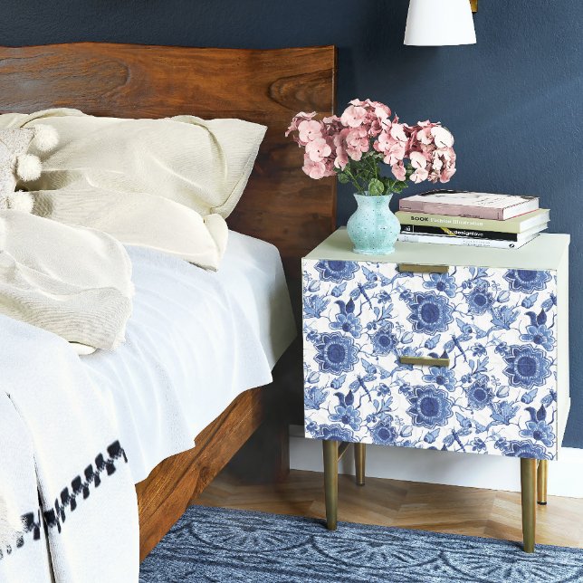 Papel De Seda Dissociação Floral da Chinoiserie Azul e Branco da (Criador carregado)