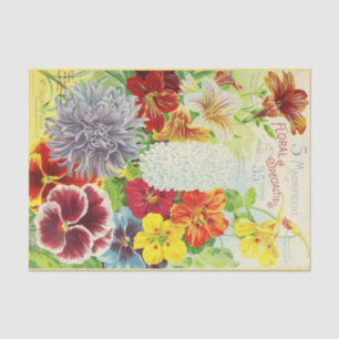 Papel De Seda Dissociação Floral de Design de Pacote de Semente