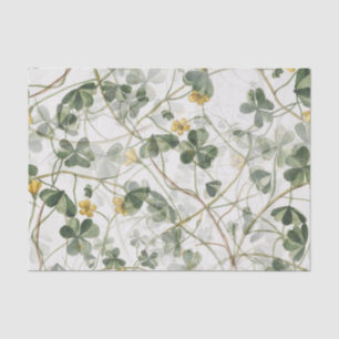 Papel De Seda Dissociação Floral de Vestido Verde-Flor Amarelo