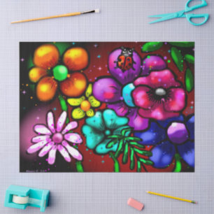 Papel De Seda Dissociação Floral Ladybug Estilo de Grafite Whims