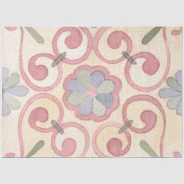 Papel De Seda Dissociação Floral Maiolica Rosa Maiolica Italiana