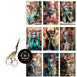 Papel De Seda Dissociação Gótica Whimsic Paris Gargoyle