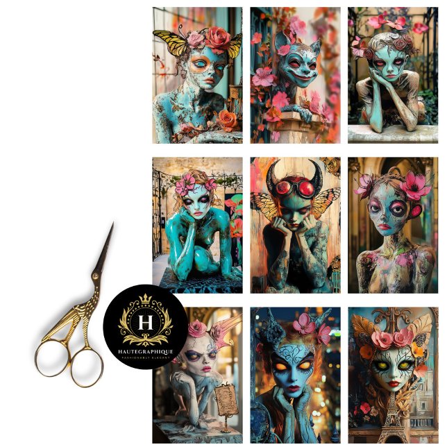 Papel De Seda Dissociação Gótica Whimsic Paris Gargoyle (Criador carregado)