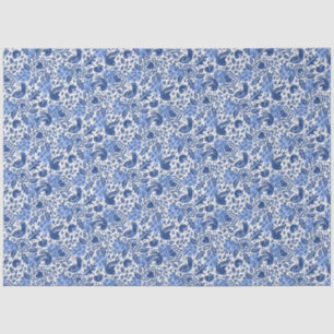 Papel De Seda Dissociação Ilustrada de Aves e Corações